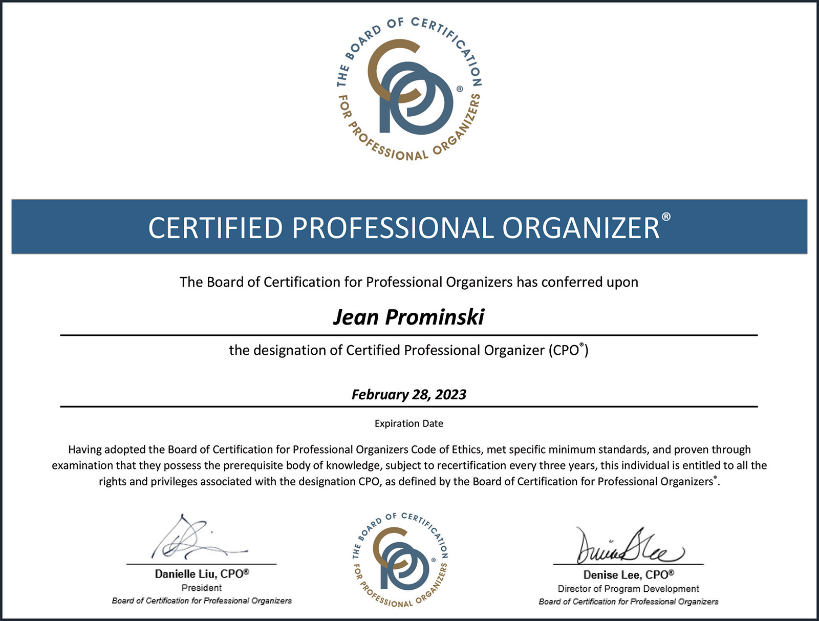 NAPO Certified Professional Organizer Seattle Sparkle Professional